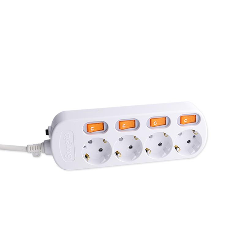 220V-250V 4アウトレット独立スイッチ付きEU標準ソケット 220V-250V 4アウトレット独立スイッチ付きEU標準ソケット